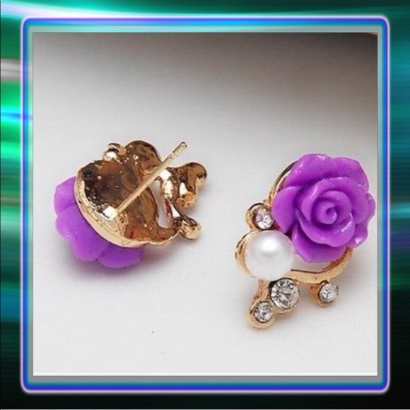 Jewelry - Purple Rose  Earrings 🌹
